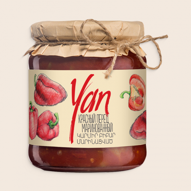 Перец красный маринованный YAN 470г