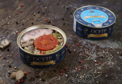 Осетр с овощами и шампиньонами Гурмения
