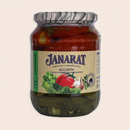 Ассорти томаты и корнишоны маринованные Janarat 720 мл
