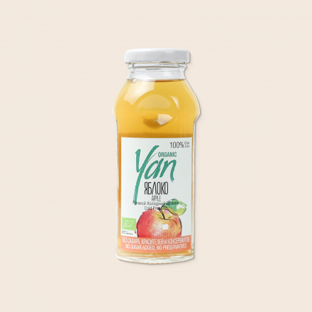 Яблочный сок органик прямого холодного отжима YAN ORGANIC 250мл